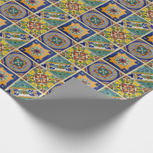 Papier Cadeau Tuiles de Talavera de Mexicain