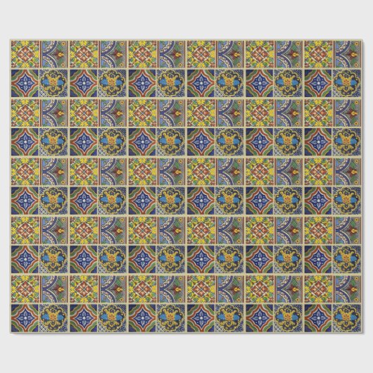 Papier Cadeau Tuiles de Talavera de Mexicain (Plat)