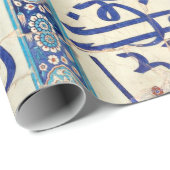 Papier Cadeau Tuiles d'Iznik avec la calligraphie islamique (Coin rond)