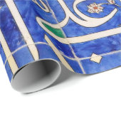 Papier Cadeau Tuiles d'Iznik avec la calligraphie islamique (Coin rond)