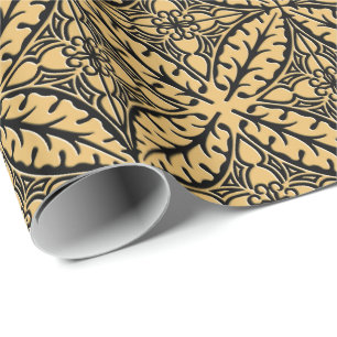 Papier Cadeau Tuiles marocaines - chameau bronzage et noir