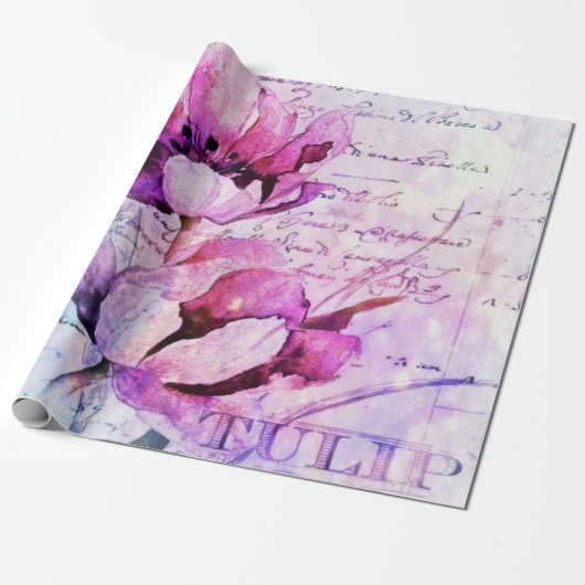 Papier Cadeau Tulières aquarelles (Déroulé)