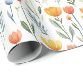 Papier Cadeau Tulip Birthday Gift Wrapping Paper for Her (Coin rond)