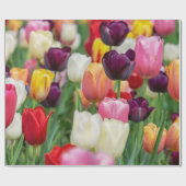 Papier Cadeau Tulip Fleurs de printemps Jardin Floral Jaune rose (Plat)