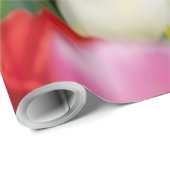 Papier Cadeau Tulip Fleurs de printemps Jardin Floral Jaune rose (Coin rond)