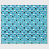 Papier Cadeau Tulipe moderne du milieu du siècle - Bleu (Plat)