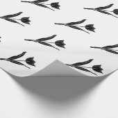 Papier Cadeau Tulipe noire, Noir et Blanc, Fleur, Floral (Coin)