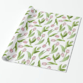 Papier Cadeau Tulipe rose moderne (Déroulé)