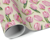 Papier Cadeau Tulipes aquarelles (Coin rond)