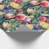 Papier Cadeau Tulipes aquarelles (Vivid) (Coin)