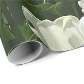 Papier Cadeau Tulipes blanches pour une fleur sensible (Coin rond)