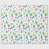 Papier Cadeau Tulipes Colorées (Plat)