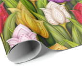 Papier Cadeau Tulipes colorées (Coin rond)