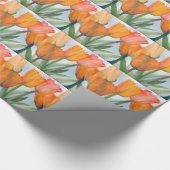 Papier Cadeau Tulipes d'agrumes orange (Coin)