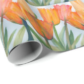 Papier Cadeau Tulipes d'agrumes orange (Coin rond)