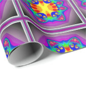 Papier Cadeau tulipes dans du papier d'emballage à ressort (Coin rond)