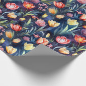 Papier Cadeau Tulipes d'aquarelle (Abstraites) (Coin)