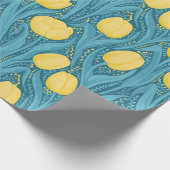 Papier Cadeau Tulipes en bleu et jaune (Coin)