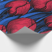 Papier Cadeau Tulipes en rouge et bleu (Coin)