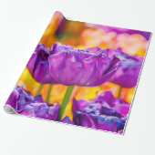 Papier Cadeau Tulipes Enchantant violet (Déroulé)