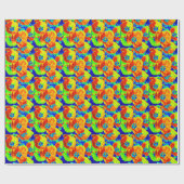 Papier Cadeau tulipes fluorescentes (Plat)