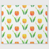 Papier Cadeau Tulipes jaunes et orange 2 (Plat)