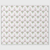 Papier Cadeau Tulipes Potter Beatrix Rose Aquarelle Florale (Plat)