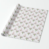 Papier Cadeau Tulipes Potter Beatrix Rose Aquarelle Florale (Déroulé)