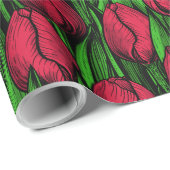 Papier Cadeau Tulipes rouges (Coin rond)
