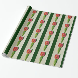 Papier Cadeau Tulipes rouges