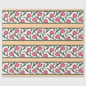 Papier Cadeau Tulipes sur Abricot (Plat)