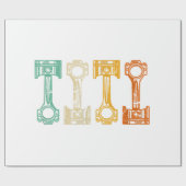 Papier Cadeau Tuner Vintage mécanique rétro (Plat)