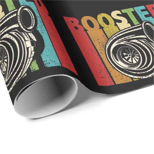 Papier Cadeau Turbo Car Boost Boosted Turbocharger Auto X Retro (Coin rond)