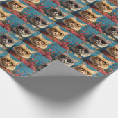 Papier Cadeau Turc Angora Chat avec coeur Rose Saint Valentin (Coin)