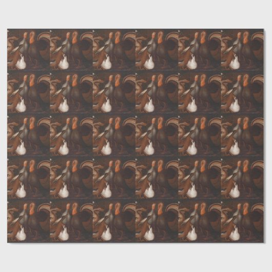 Papier Cadeau Turquie Canards 1 PigeonThanksgiving Papier à enve (Plat)