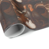 Papier Cadeau Turquie Canards 1 PigeonThanksgiving Papier à enve (Coin rond)