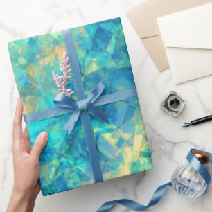 Papier Cadeau Turquise Crumpled Texture