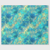 Papier Cadeau Turquise Crumpled Texture (Plat)