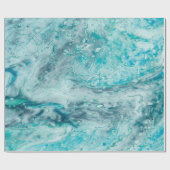 Papier Cadeau Turquoise Abstrait Paint Pour Art (Plat)
