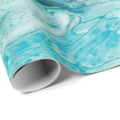 Papier Cadeau Turquoise Abstrait Paint Pour Art (Coin rond)