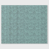 Papier Cadeau Turquoise and Charcoal Knit Pattern Wrapping Paper (Plat)