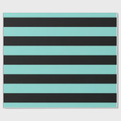 Papier Cadeau Turquoise Aqua Black XL Stripes Motif V (Plat)