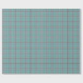 Papier Cadeau Turquoise Aqua Blue Black Tartan Plaid (Plat)