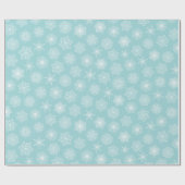 Papier Cadeau Turquoise Aqua Blue Winter Holiakes Snowflakes (Plat)