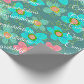 Papier Cadeau Turquoise Avec Design Floral (Coin)