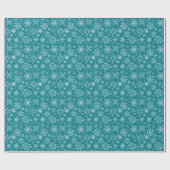 Papier Cadeau Turquoise & Blanc Abstrait Snowflakes (Plat)