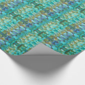 Papier Cadeau Turquoise bleu jaune rose hydrangée fleurs florale (Coin)