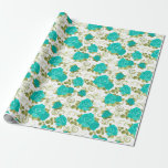 Papier Cadeau Turquoise bleu Rose Floral<br><div class="desc">Ajoutez une touche d'élégance à vos cadeaux avec ce beau papier d'emballage à motif rose bleu turquoise. Doté de roses dynamiques et de feuilles verts délicats, ce design floral apporte sophistication et charme à toutes les occasions, des anniversaires aux mariages. Parfait pour tous ceux qui aiment les motifs botaniques, ce...</div>