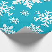 Papier Cadeau Turquoise Blue Snowflakes Noël Holiday enveloppeme (Coin)