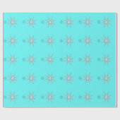 Papier Cadeau Turquoise Blue Winter Wonderland Snowflakes (Plat)